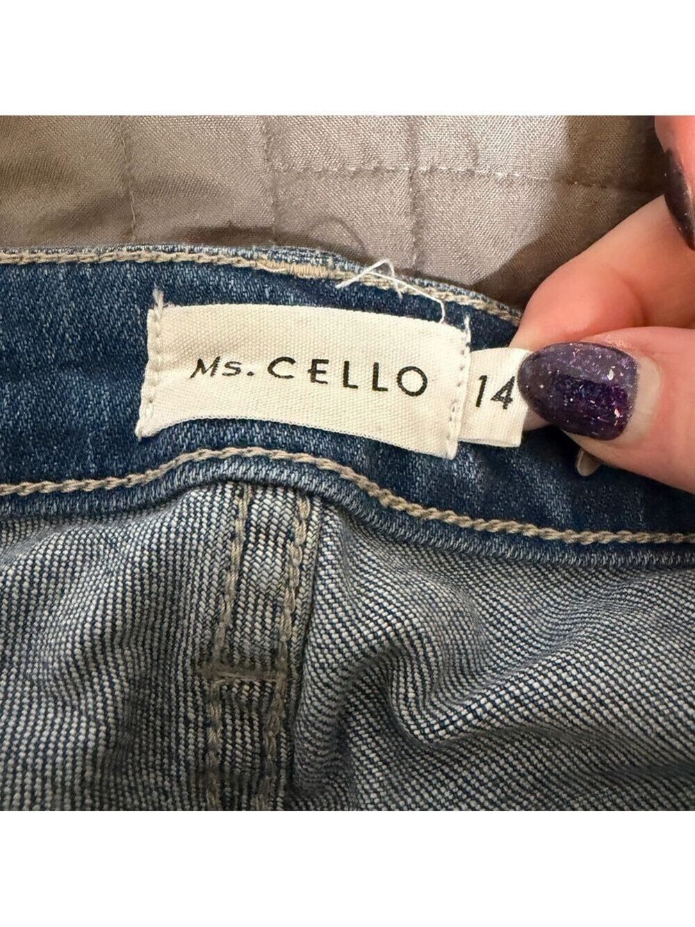 Chic Soul Blue Distressed Jeans Women Size 14 - Picture 3 of 6